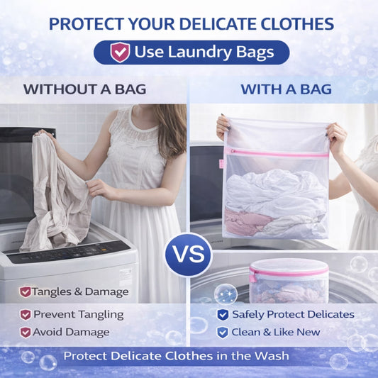 Delicate Care Mesh Laundry Wash Bags Set - 7 Multi-Size Bags with Smooth Zipper and Cover for Bras, Lingerie, Underwear, Baby Clothes, and Socks