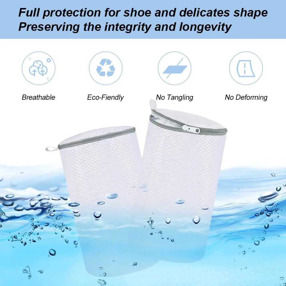 Shoe Wash Bags - Mesh Laundry Pouches for Sneakers and Socks, Ideal for Washing Machines and Travel Organization