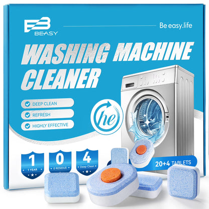 Washing Machine Cleaner Tablets - 24 Count for HE Front and Top Loaders with Deep and Basic Cleaning Options