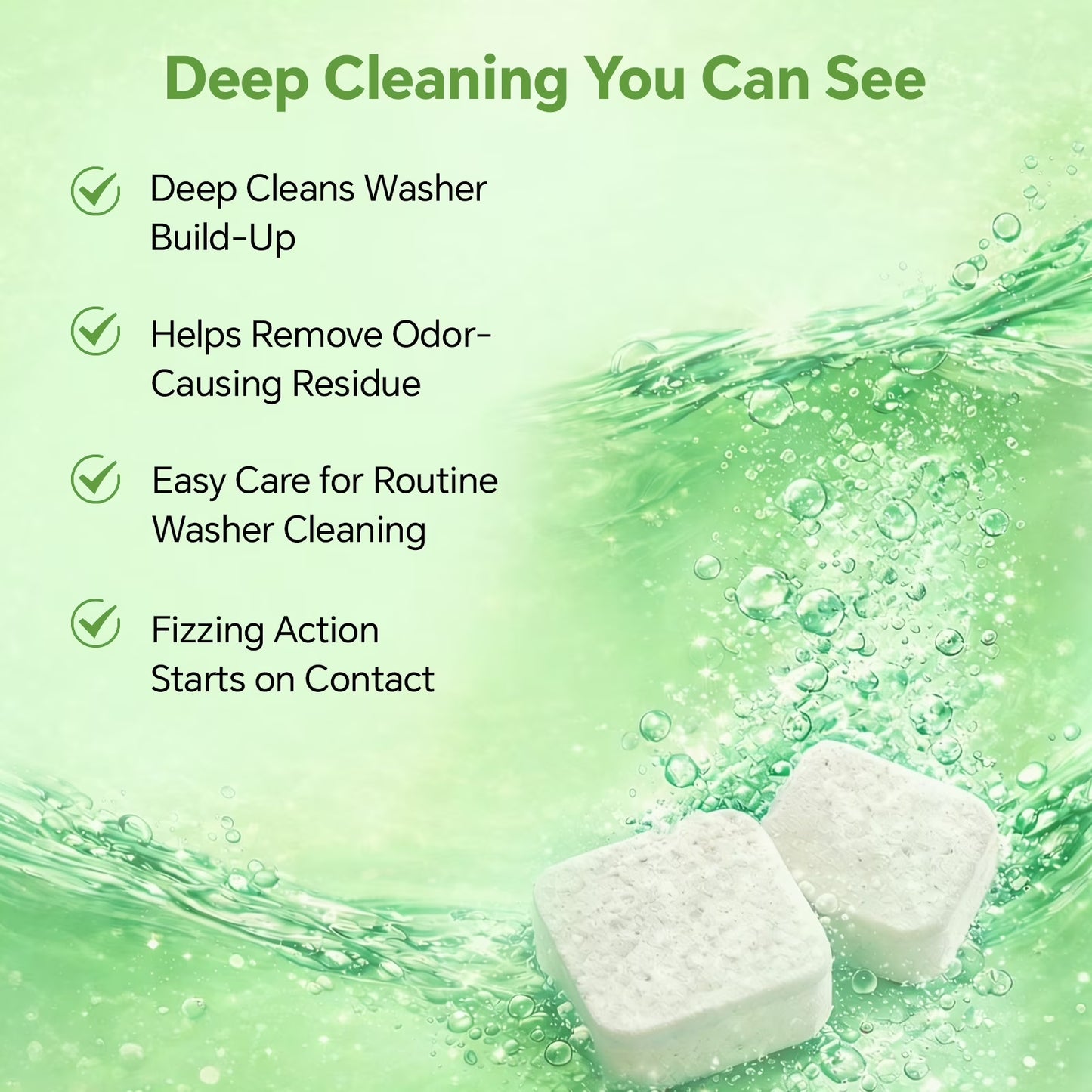 Washing Machine Cleaner and Descaler Tablets – Effective Deep Cleaning Solution for HE Front and Top Load Machines – Eliminates Odor, Buildup, and Grime – Fragrance-Free – 24 Count