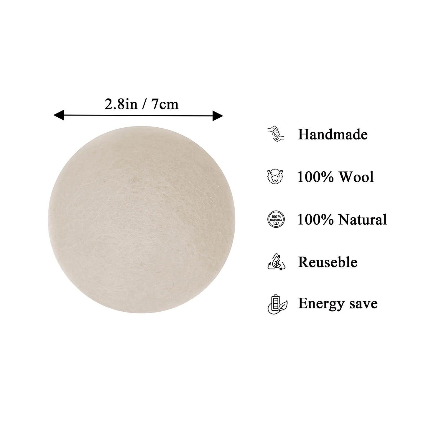 Wool Dryer Balls Organic XL 6 Balls per Pack by , save Time,Money,Energy.