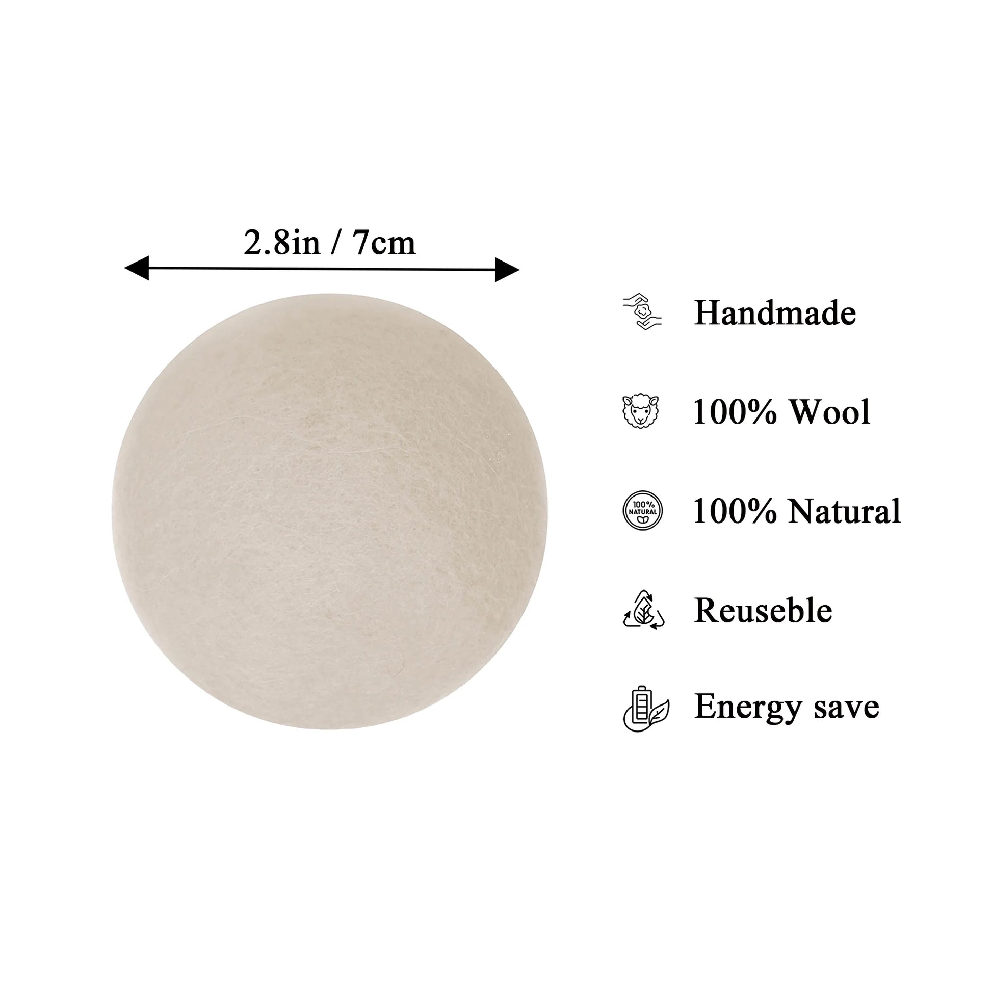 Wool Dryer Balls Organic XL 6 Balls per Pack by , save Time,Money,Energy.