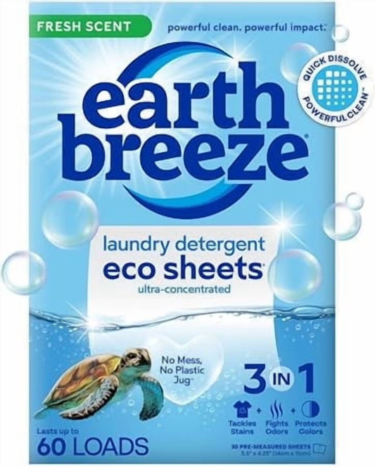 Infant Laundry Detergent Sheets, 30 Count, 60 Loads, Fragrance-Free