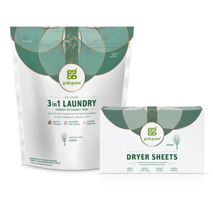 Premium 3-in-1 Laundry Detergent Pods and Dryer Sheets Set