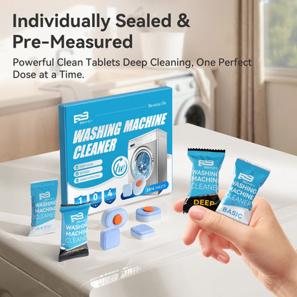Washing Machine Cleaner Tablets - 24 Count for HE Front and Top Loaders with Deep and Basic Cleaning Options