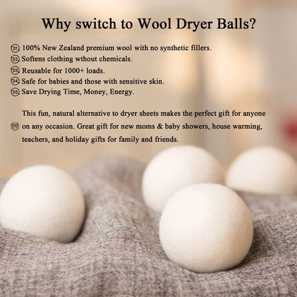 Wool Dryer Balls Organic XL 6 Balls per Pack by , save Time,Money,Energy.