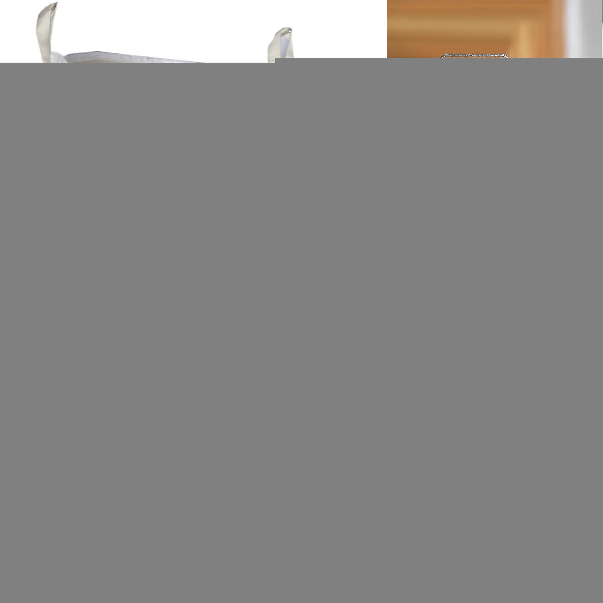 The Fine Living Co. Hanging Laundry Hamper with over Door Hooks & Adhesive Durable Space Saving Laundry Bag with Zipper and Wide Open Top Hanging Dorm Laundry Hamper 18 X4.75 X28 (Beige L)